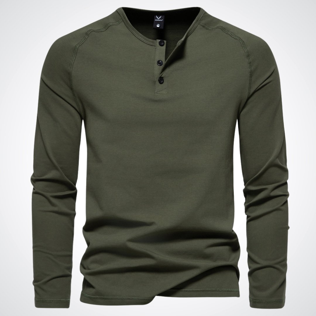 T-shirt Henley à manches longues pour homme