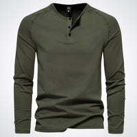 T-shirt Henley à manches longues pour homme