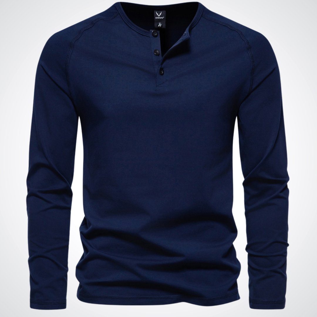 T-shirt Henley à manches longues pour homme