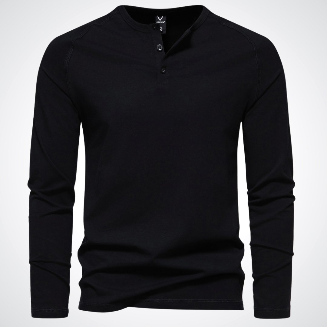 T-shirt Henley à manches longues pour homme