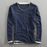 T-shirt homme à manches longues col V