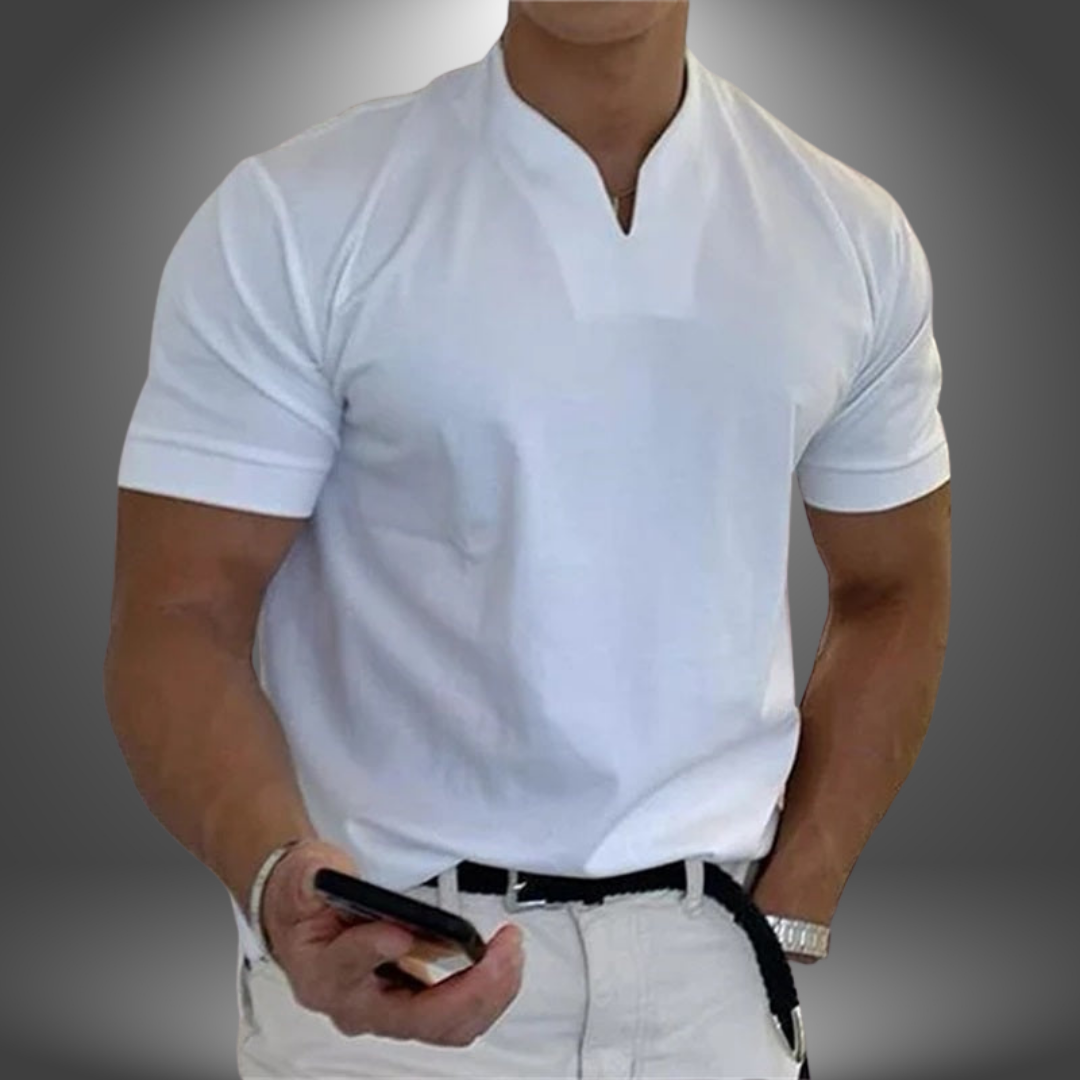 T-shirt homme col en V, manches courtes