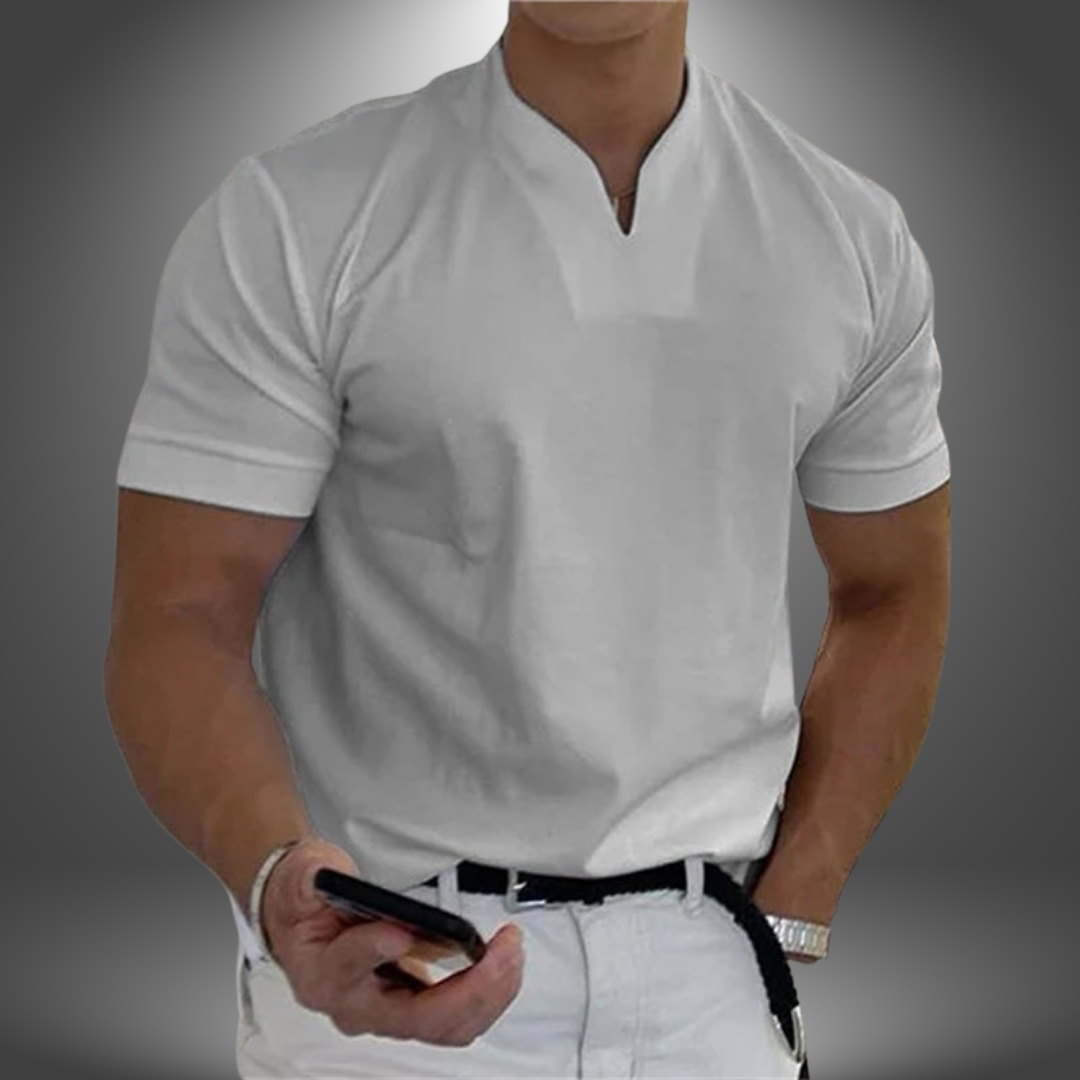T-shirt homme col en V, manches courtes