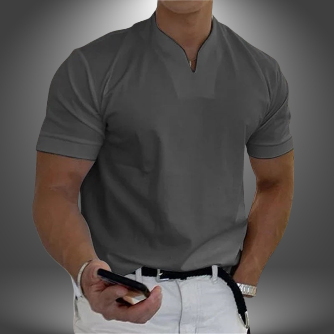 T-shirt homme col en V, manches courtes