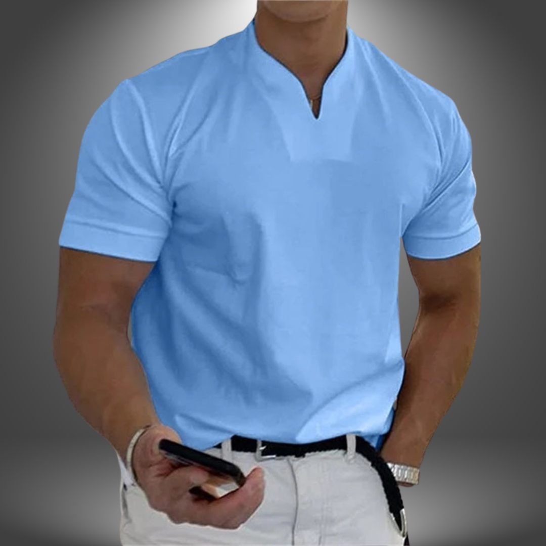 T-shirt homme col en V, manches courtes