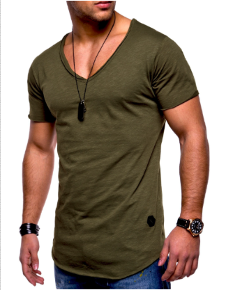 T-shirt homme col V coupe slim