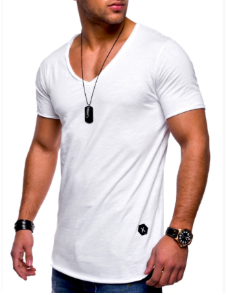 T-shirt homme col V coupe slim