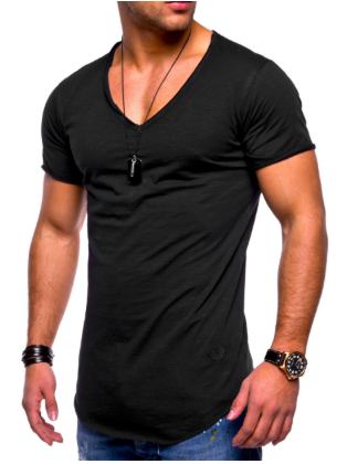 T-shirt homme col V coupe slim