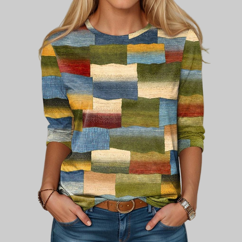 T-shirt multicolore à col rond