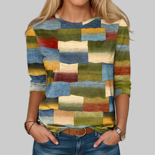 T-shirt multicolore à col rond