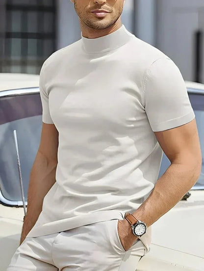 T-shirt technique à col montant pour homme
