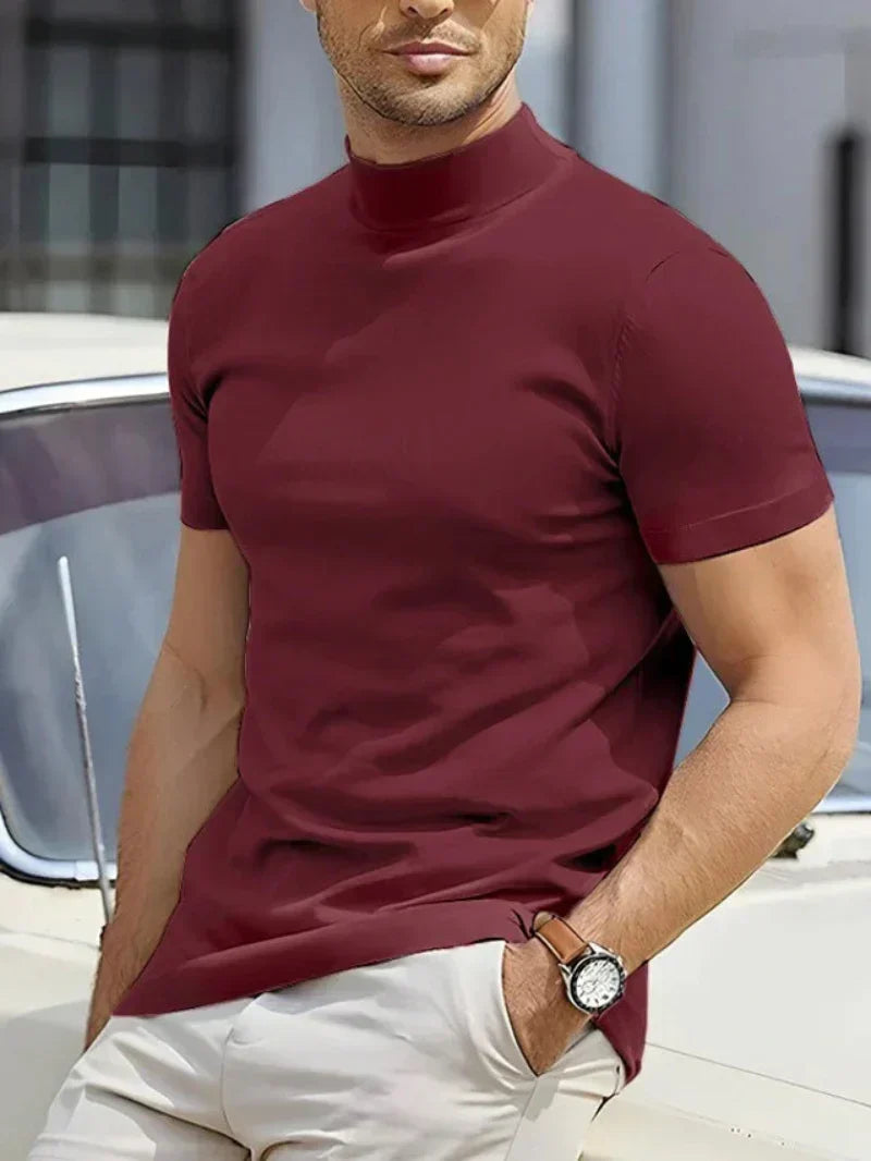 T-shirt technique à col montant pour homme