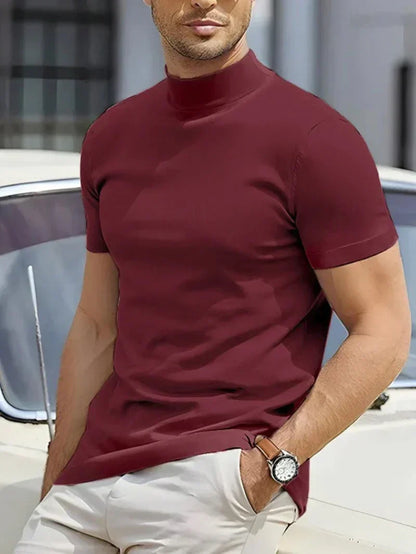 T-shirt technique à col montant pour homme