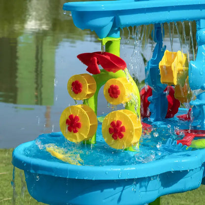 Table de jeu eau et sable interactive pour enfants – 15 accessoires, sûre, matériau de haute qualité, dimensions 70 x 60 x 45 cm