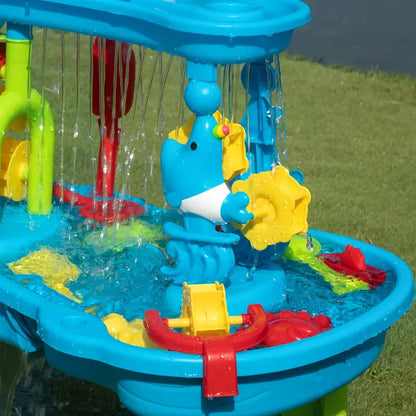 Table de jeu eau et sable interactive pour enfants – 15 accessoires, sûre, matériau de haute qualité, dimensions 70 x 60 x 45 cm