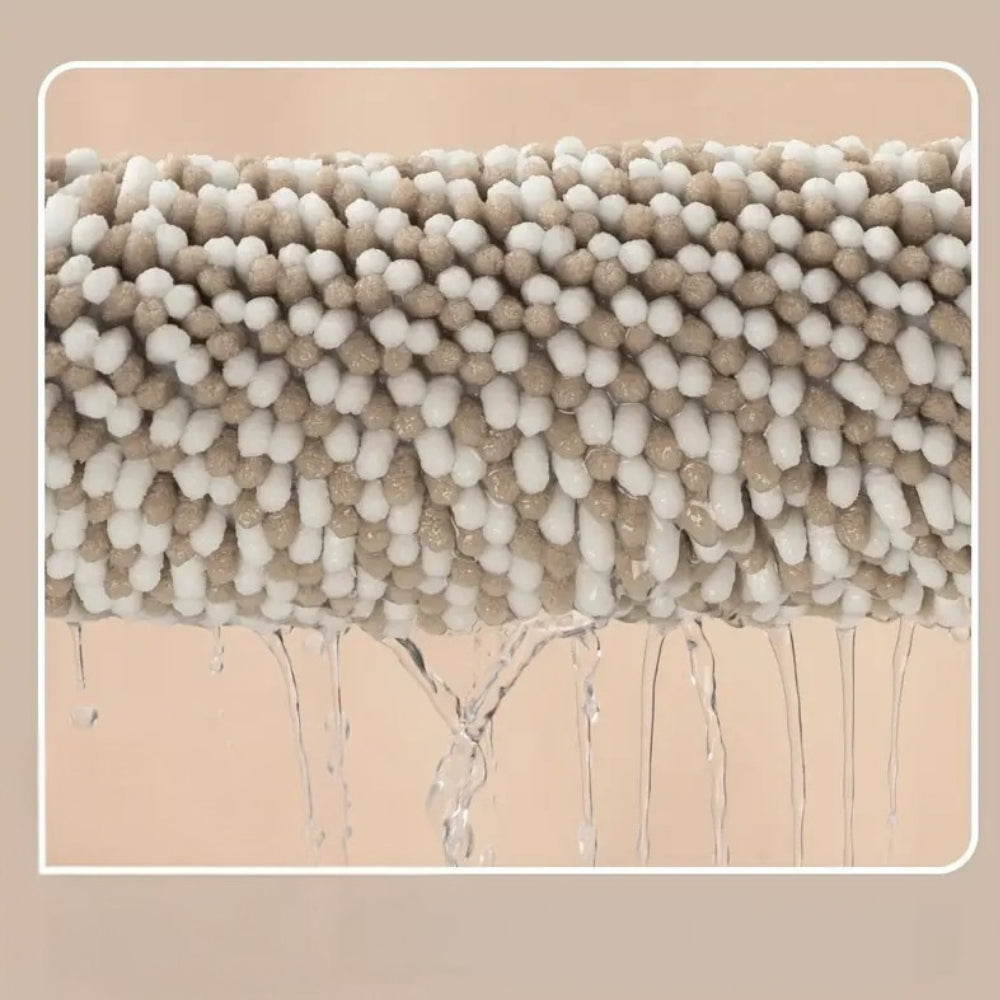 Tapis de bain en chenille rayé à maille galet