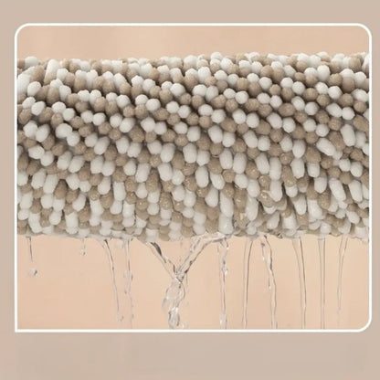 Tapis de bain en chenille rayé à maille galet