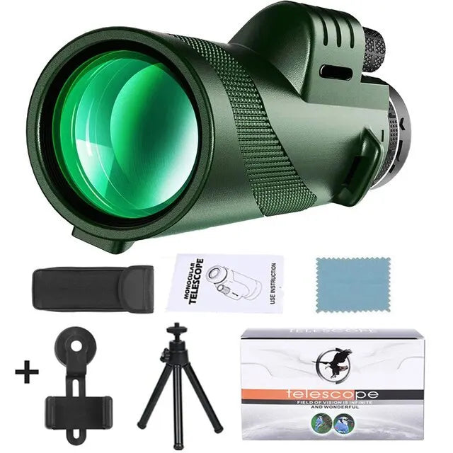 Télescope monoculaire 80x100 HD à zoom: puissant et portable pour la chasse, le camping et l’exploration en voyage en plein air