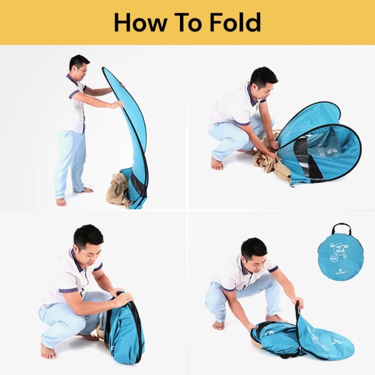 Tente de plage pop-up familiale avec protection UV et protection contre le vent