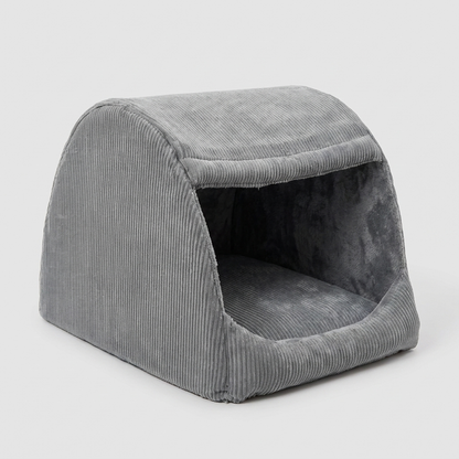 Tente-lit semi-fermée en flanelle chaude amovible pour grand chien