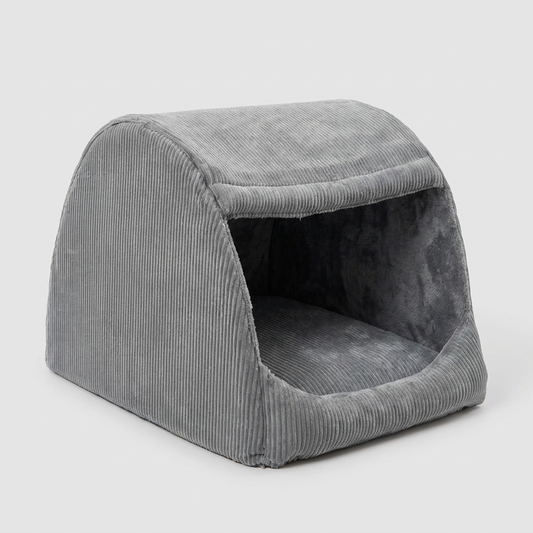 Tente-lit semi-fermée en flanelle chaude amovible pour grand chien