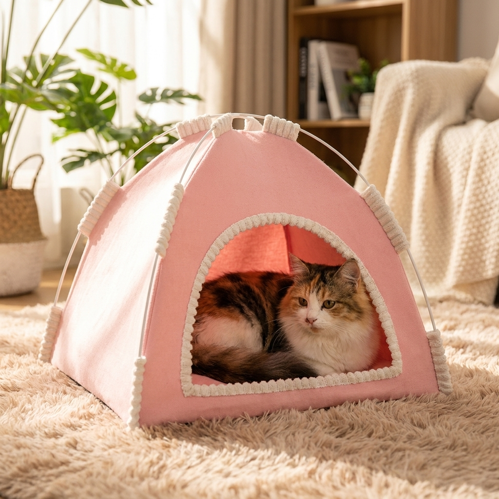 Tente pour chat aérée – ombre et confort portables pour les journées chaudes