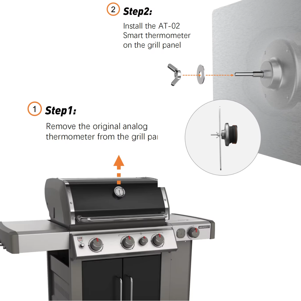 Thermomètre de température pour barbecue avec IA + application mobile gratuite