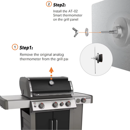Thermomètre de température pour barbecue avec IA + application mobile gratuite