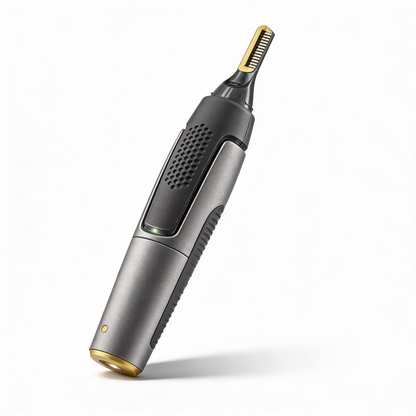 Tondeuse de précision professionnelle ultra-fine | lames en acier inoxydable au titane | éclairage LED intégré | technologie de micro-oscillation | pour le nez, les oreilles et les contours