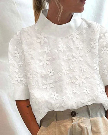 Top blousant brodé femme