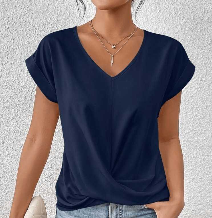 Top femme à col en V effet ventre plat