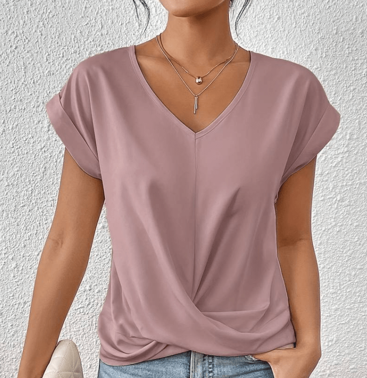 Top femme à col en V effet ventre plat