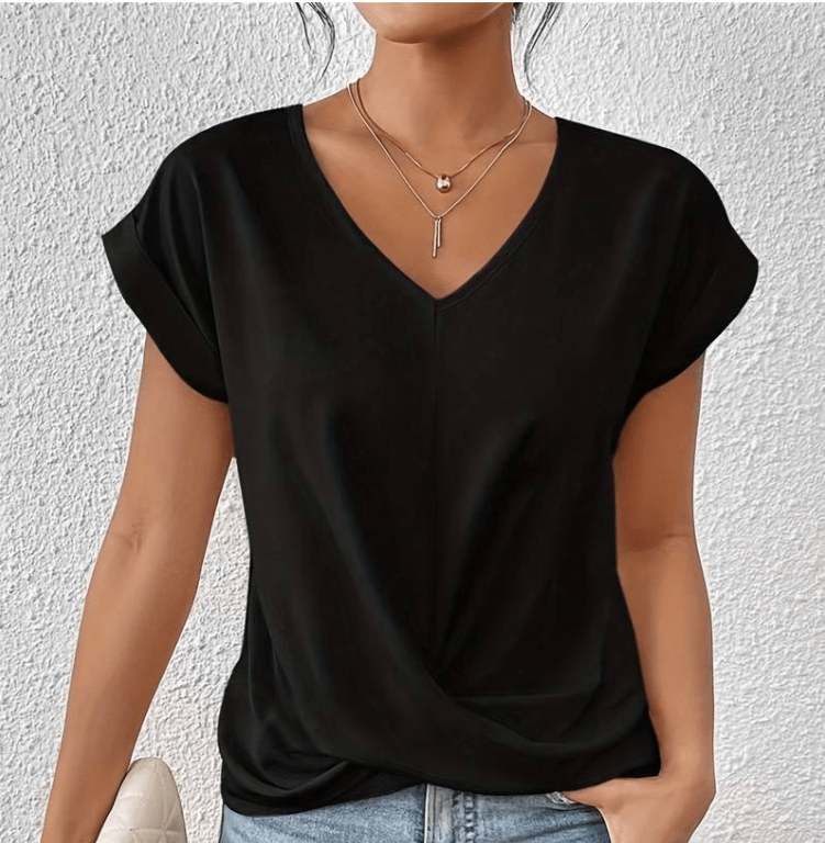 Top femme à col en V effet ventre plat