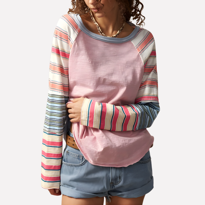 Top raglan à manches longues pour femme