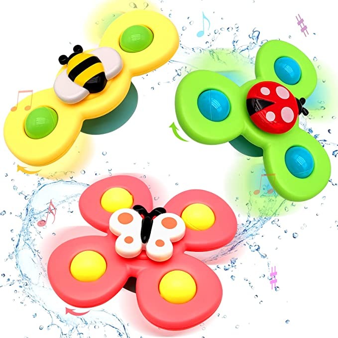 Toupies à ventouse, lot de 3