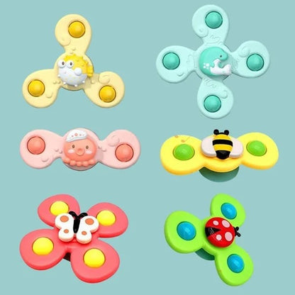 Toupies à ventouse, lot de 3