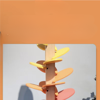 Tour arc-en-ciel en bois interactive pour billes, jouet pour enfants