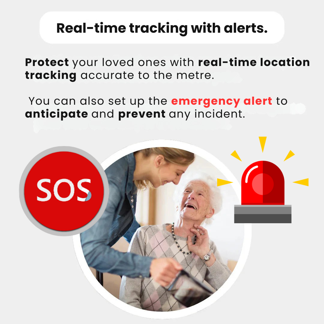Traceur GPS en temps réel pour seniors, étanche et sans frais