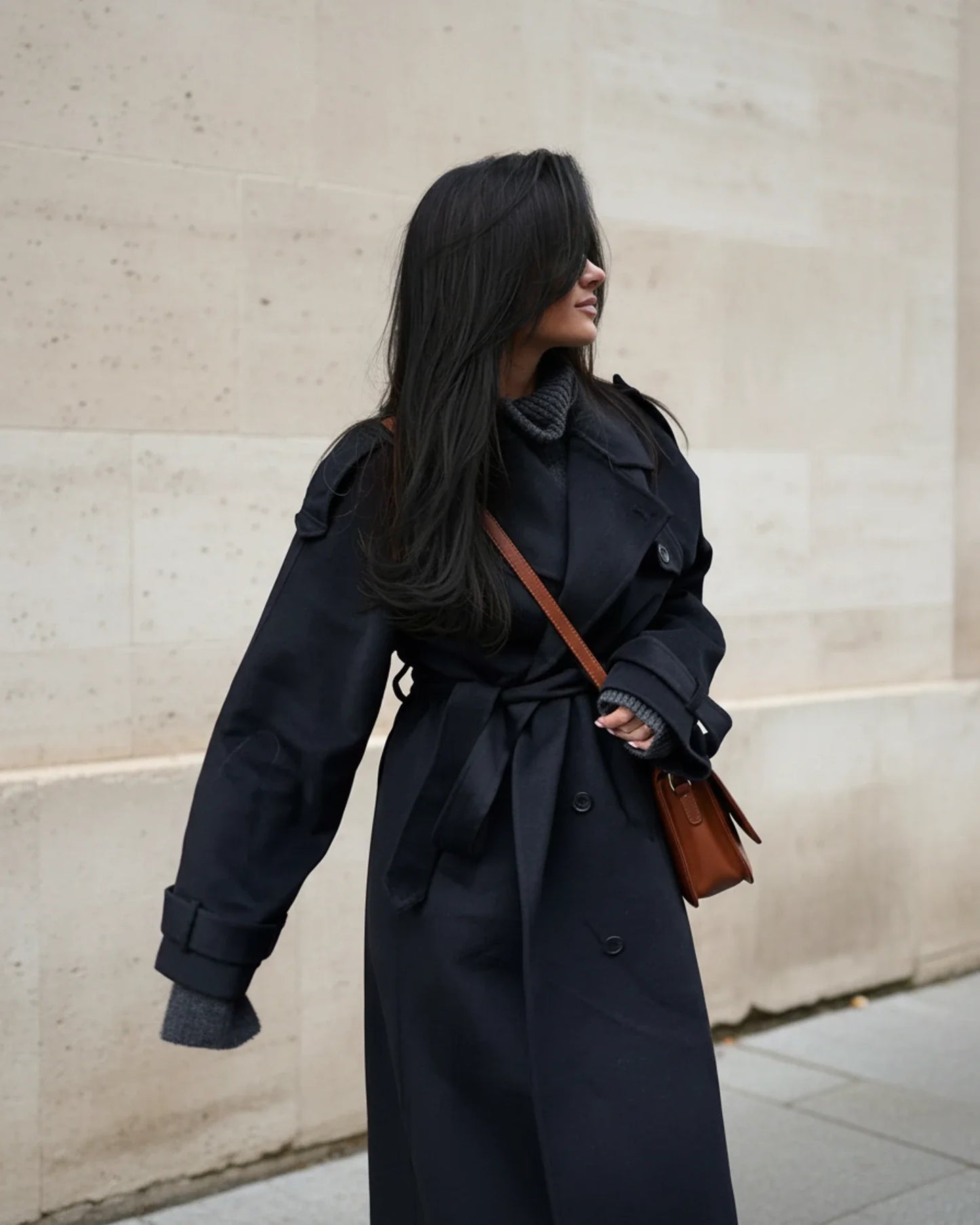 Trench à double boutonnage pour femme