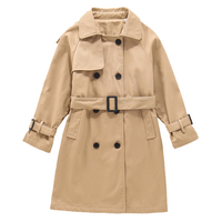 Trench classique marron à manches longues pour enfants