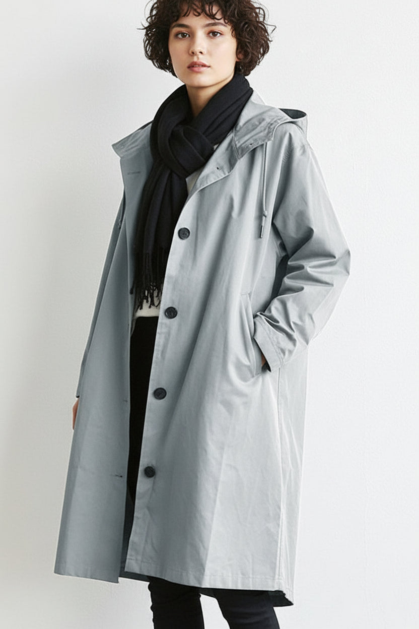 Trench de pluie imperméable à capuche femme - léger, élégant