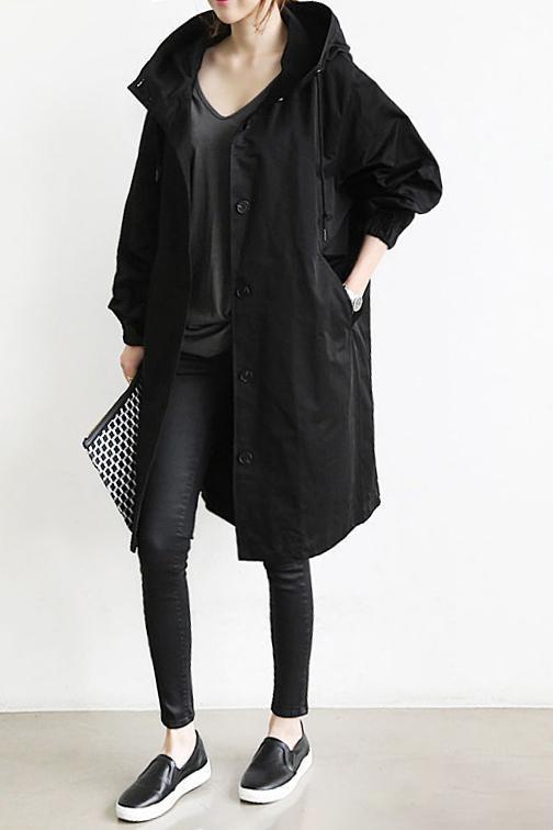Trench imperméable à capuche, élégant et chaud