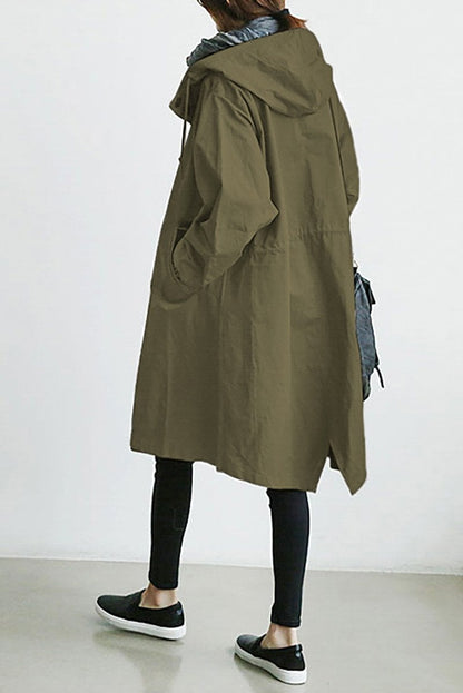 Trench imperméable à capuche, élégant et chaud