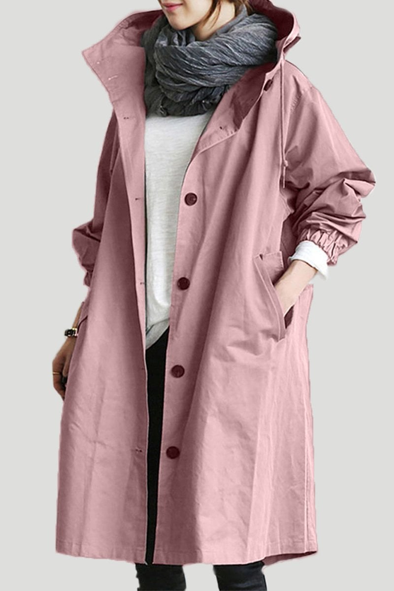 Trench imperméable à capuche, élégant et chaud