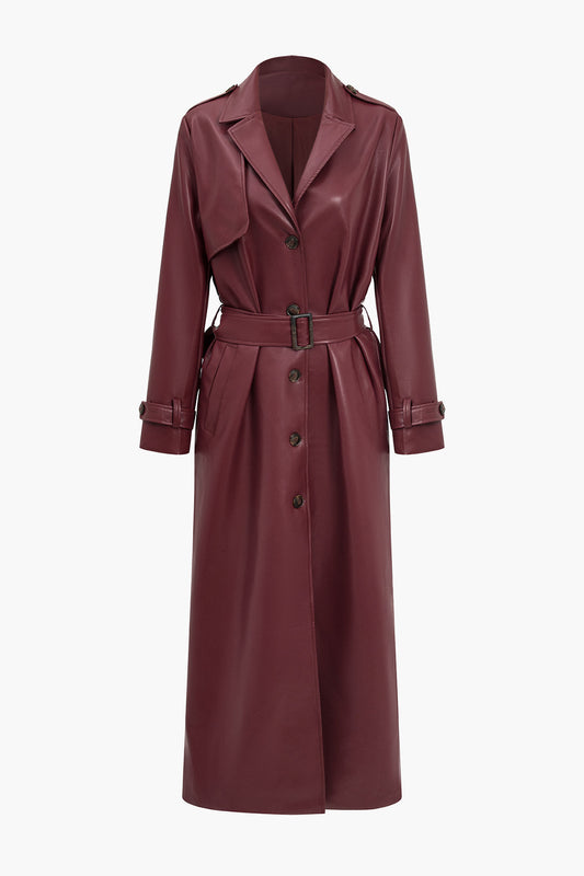 Trench long ceinturé pour femme