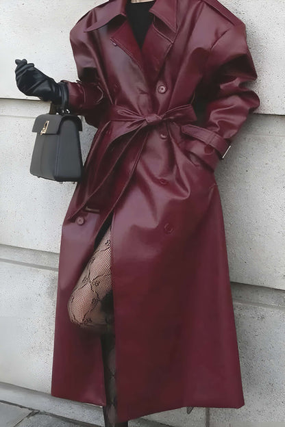Trench long ceinturé pour femme