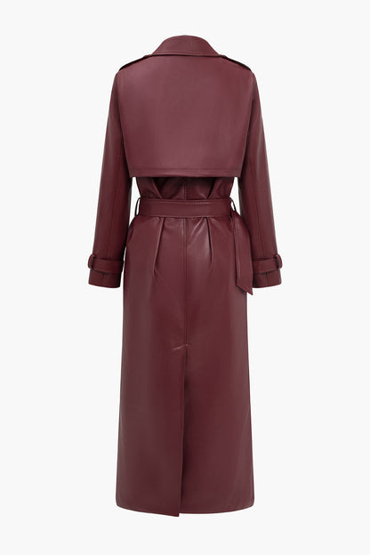 Trench long ceinturé pour femme