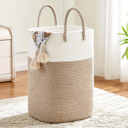 Très grand panier à linge tressé - de la place pour toutes vos affaires, durable et pratique