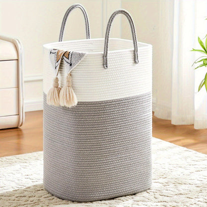 Très grand panier à linge tressé - de la place pour toutes vos affaires, durable et pratique