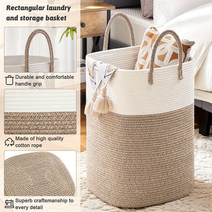 Très grand panier à linge tressé - de la place pour toutes vos affaires, durable et pratique